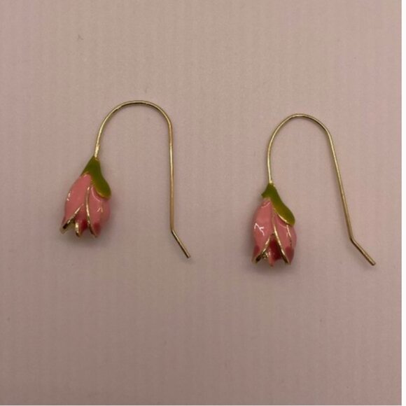 ⭐️❤️ FREE Tulip Floral Flower Hipster Hippie Art Chic Glam Girly Modern Earrings - Picture 8 of 10